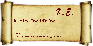 Kuris Enciána névjegykártya